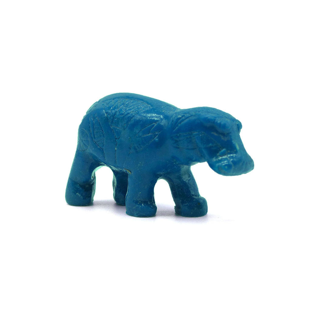 Teal finish Egyptian Hippo. 3/4 view.