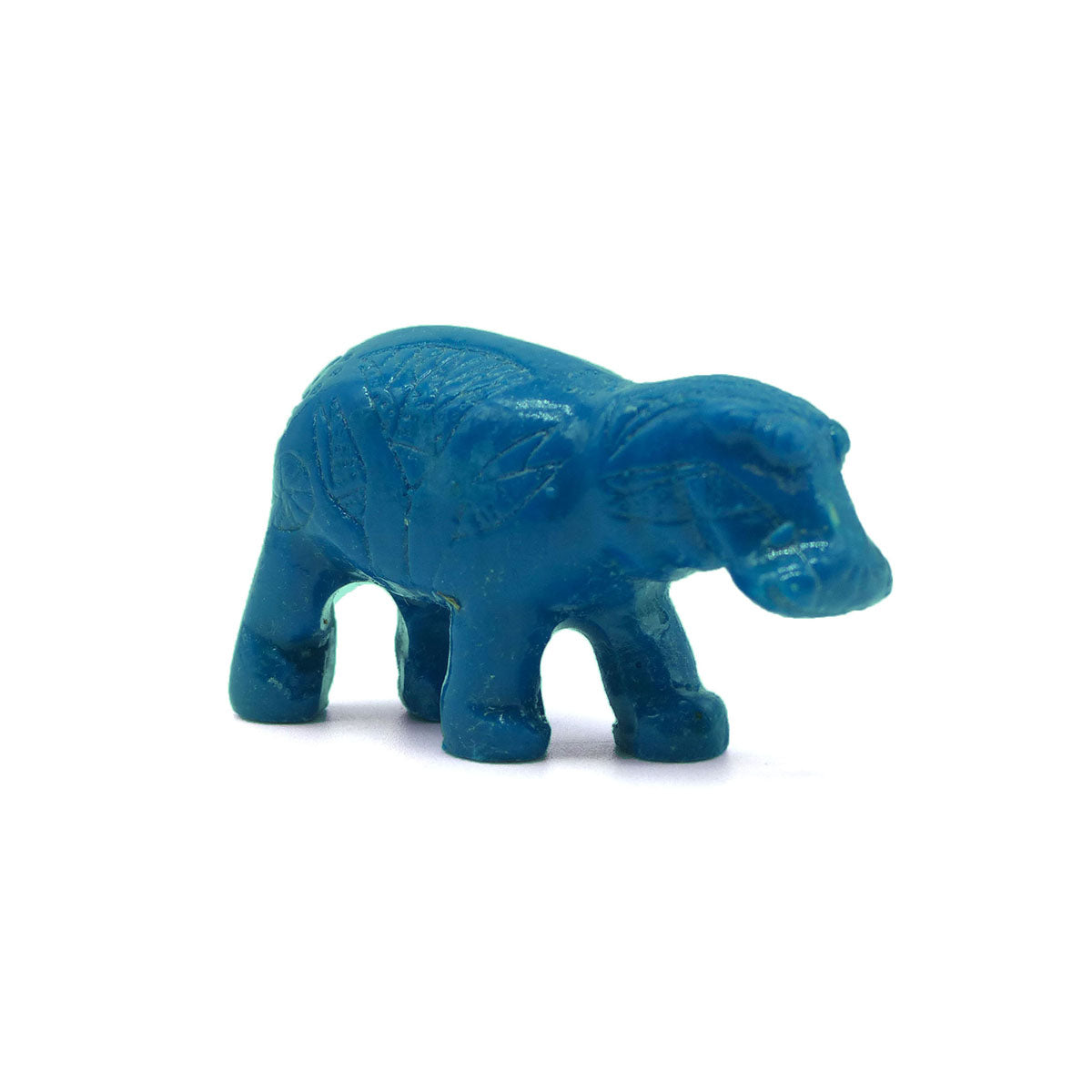 Teal finish Egyptian Hippo. 3/4 view.