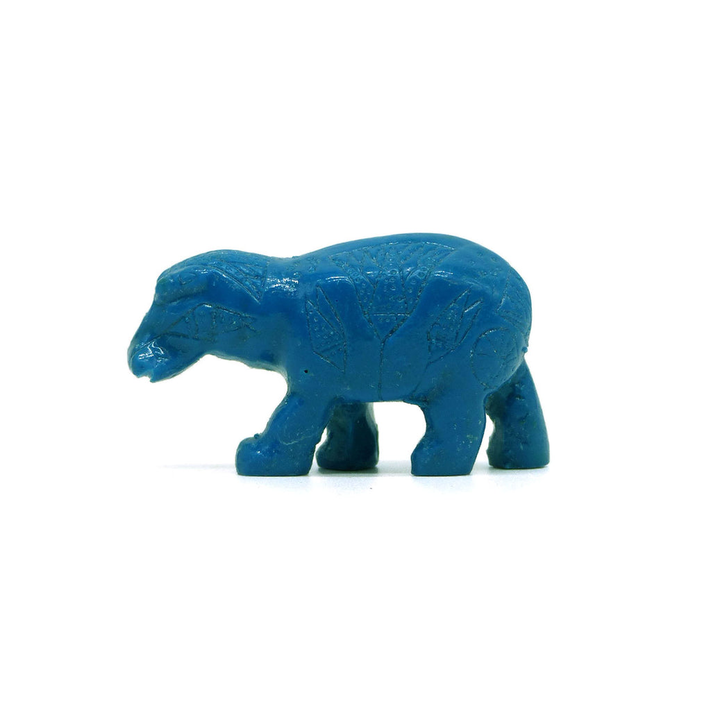 Teal finish Egyptian Hippo. Side view.