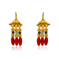 Lotus Triple Drop Earrings