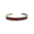 Sterling Silver Bracelet with Coral by Zuni Silversmith Veronica Martza