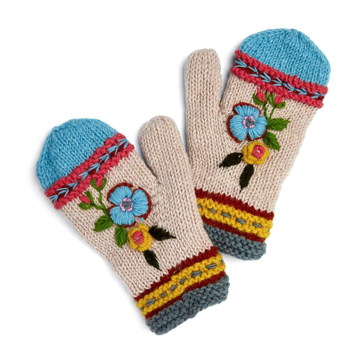 Hand-Knit Wool Mittens