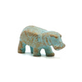 Light turquoise and gold finish Egyptian Hippo. 3/4 view.
